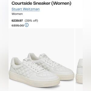 New Women’s Stuart Weitzman Courtside sneaker in white